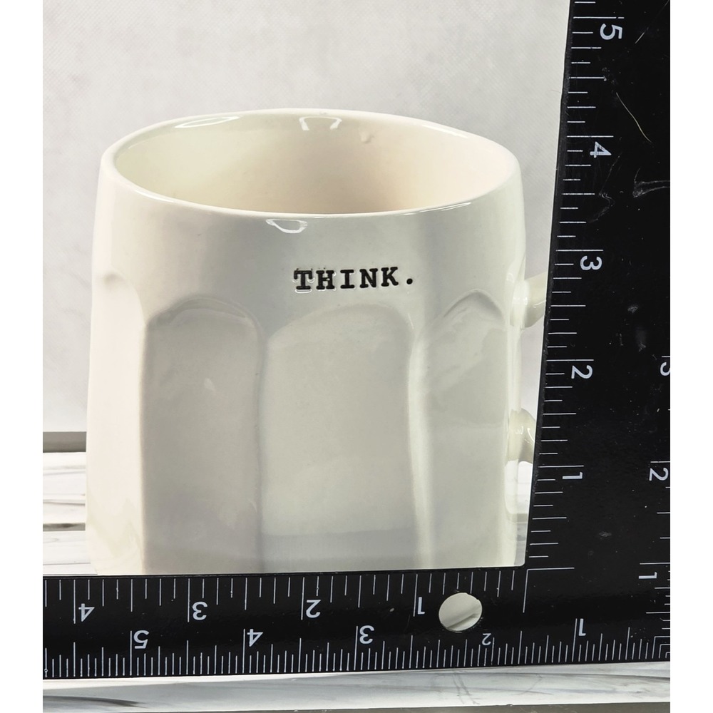 Rae Dunn Mug THINK Artisan Collection By Magenta Typewriter Font Coffee Cup - Picture 5 of 5